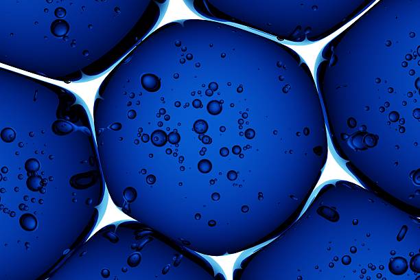 istock Abstract blue glass-like cells with visible trapped bubbles, suitable for modern product design, tech-forward branding, and clean scientific imagery 2247893678