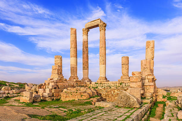 Amman, Jordan. The Temple of Hercules, Amman Citadel.