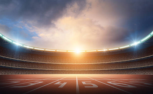 istock Sunset Over Olympic Stadium Track with Full Crowd 2247906693