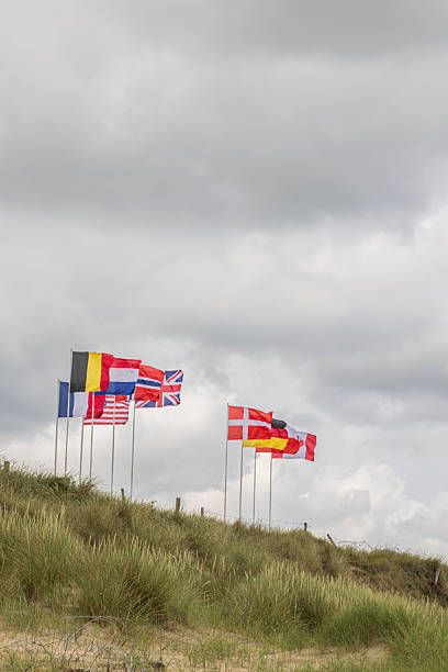 istock Flags Utah beach in Normandy France 2247909397