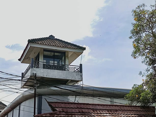 istock Corner Guard Tower on Industrial Building Under Clear Sky 2247910504