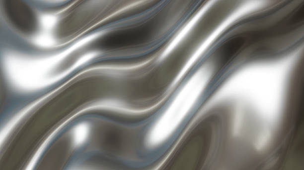 istock Silver chrome metal background, shiny and lustrous metal pattern texture, silky liquid chrome waves. 2247916690