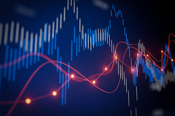 istock Stock market data visualization shows fluctuating trends with blue and red lines in a digital format 2247917030