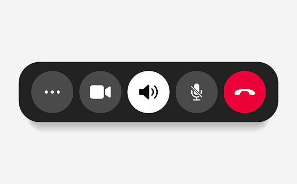 sada ikon telefonních hovorů. sada ikon streamování. sada tlačítek pro videohovory. kolekce tlačítek internetové konverzace. sada prvků video komunikace. stock vektor eps10. - videohovor stock ilustrace