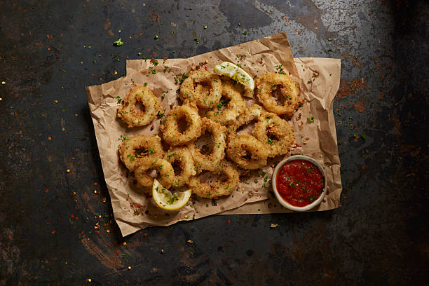 Salt and Pepper Calamari Rings with Tomato Dipping Sauce