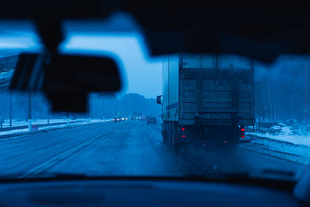Car interior. Driving in bad weatherr
