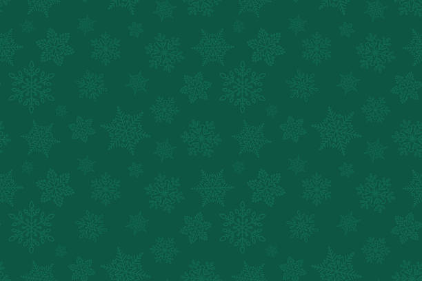 istock Green snowflakes seamless pattern. Christmas card with monochrome festive snowflakes pattern for textile, wrapping paper, invitations, packaging, cards. 2247951122