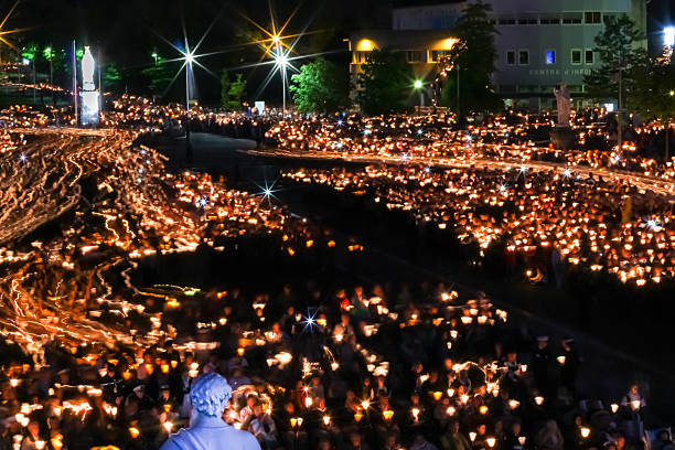 istock Pilgrimage to Lourdes - night 2247951477