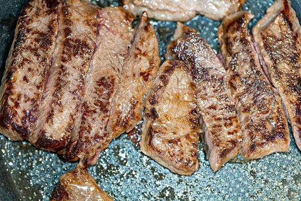 istock Macro shot of sizzling meat in a pan 2247958863
