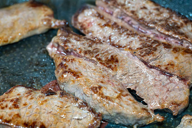 istock Macro shot of sizzling meat in a pan 2247958928