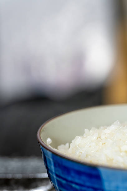 Close-Up of Freshly Cooked White Rice