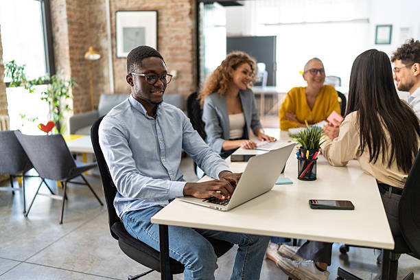 istock Diverse startup team collaborating on business project in modern office 2247966604