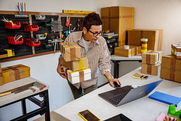 istock Small Business Owner Labeling Packages in Online Store 2247969202