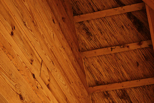 istock Traditional Wooden Roof with Natural Thatch Insulation in Rustic Architecture 2247969217