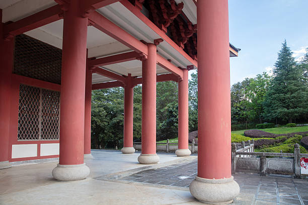 A ground-level view of the modern campus architecture at the Southern University of Science and Technology (SUSTech) in Shenzhen, Guangdong Province, China. The photograph highlights the university’s distinctive contemporary design, open spatial planning, and integration of nature within an urban environment, reflecting the innovative spirit of Shenzhen as a rapidly developing city.
