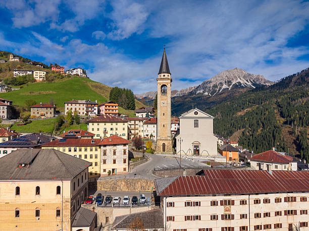 istock Candide from drone, Dolomites alps town 2247972873