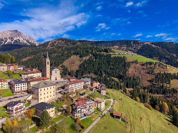 istock Candide from drone, Dolomites alps town 2247972903