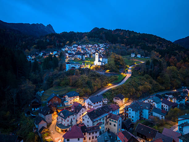 istock Rigolato from drone, Dolomites alps town 2247972926
