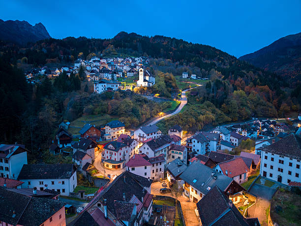 istock Rigolato from drone, Dolomites alps town 2247972949