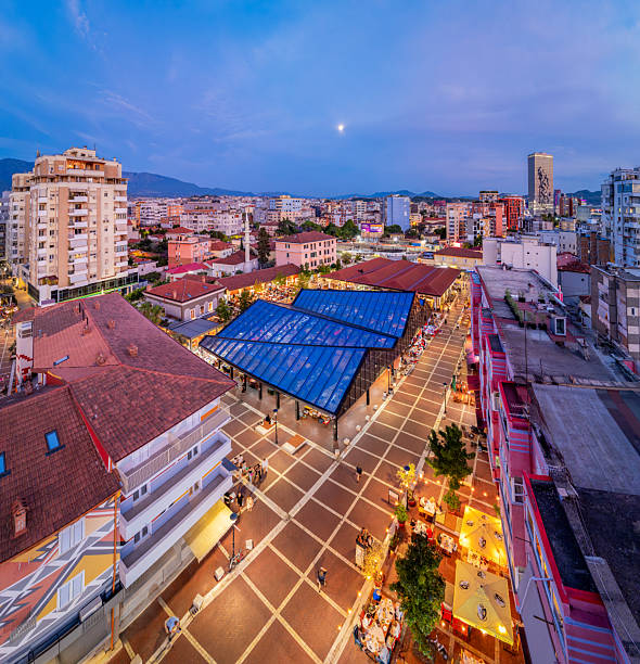 istock Tirana from drone, fish market 2247974737