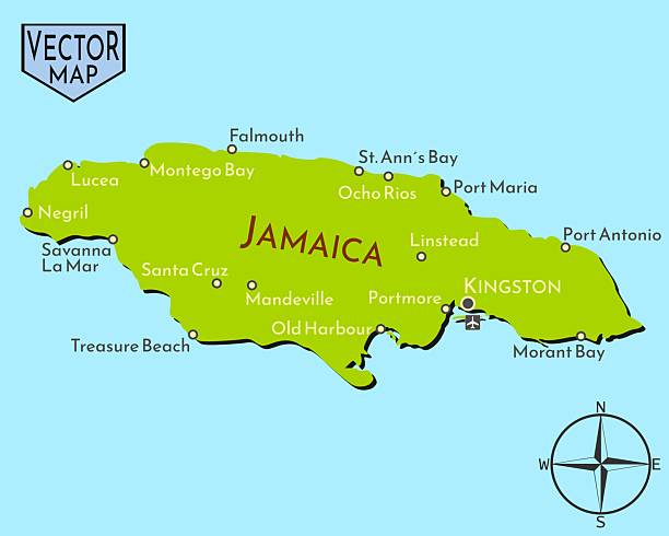 istock Simple isolated vector map of Caribbean island state Jamaica. 2247976446