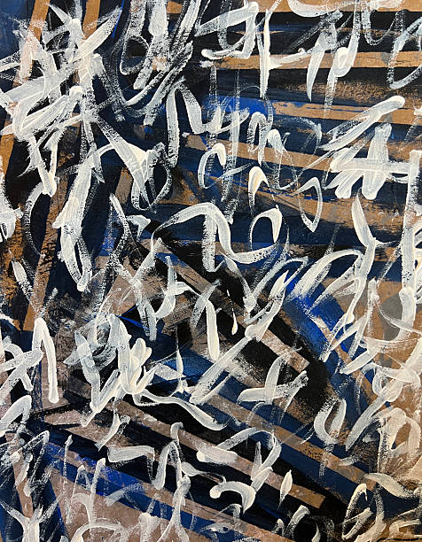 Painted doodles and brush strokes.