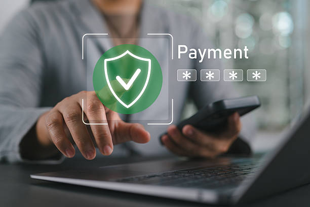 istock Online banking and e-commerce safety technology concept for cybersecurity and finance. Secure mobile payment authentication with password protection and digital shield icon on smartphone. 2247989141