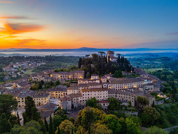 istock Drone shot of Tuscan town in Italy 2247991421
