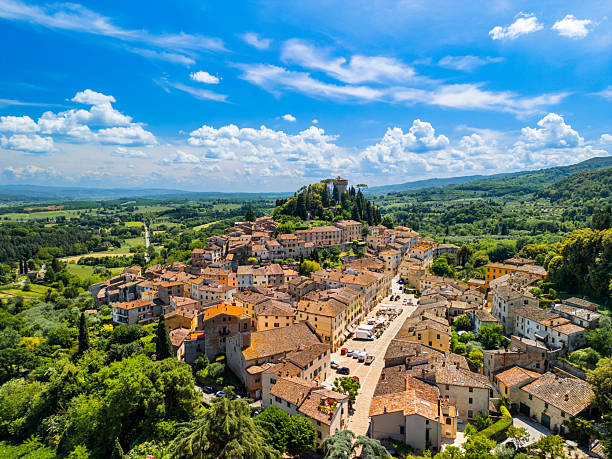 istock Cetona, Tuscan town from drone 2247992186
