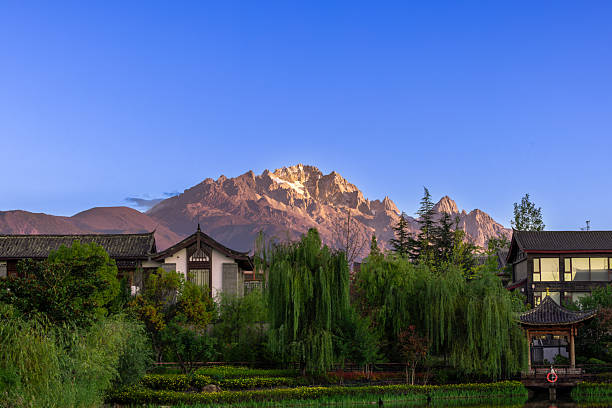 Sunrise moment on Jade Dragon Snow Mountain