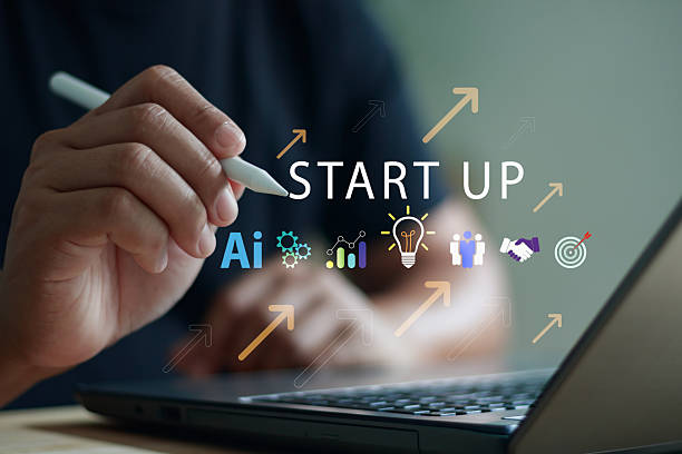 istock Modern startup concept. Man hand using digital pen near laptop, AI, innovation, teamwork, analytics, business growth icons, representing technology-driven entrepreneurship and strategic development. 2247993497