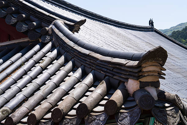 istock tiled roof of a Buddhist temple building 2248002209
