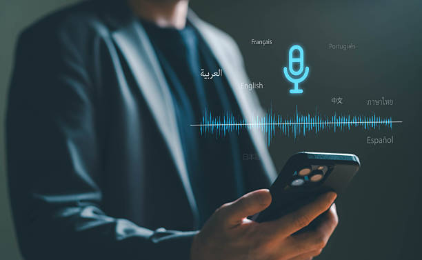 istock Business person using AI voice command with smartphone to create voice prompt for process automation without typing. Artificial intelligence for voice bot command technology. 2248007714