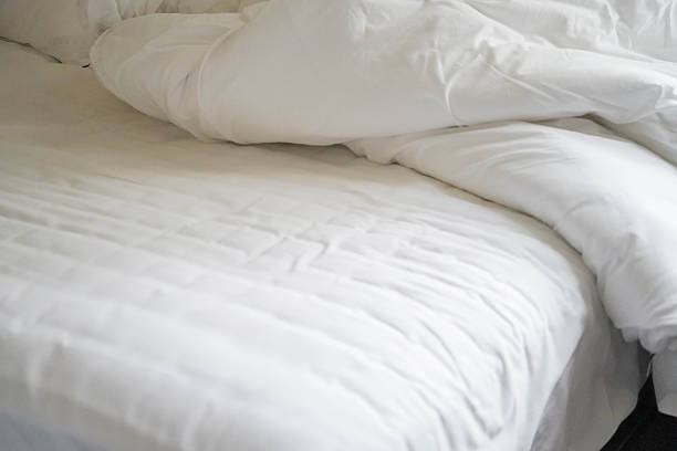 Messy pillow in bed