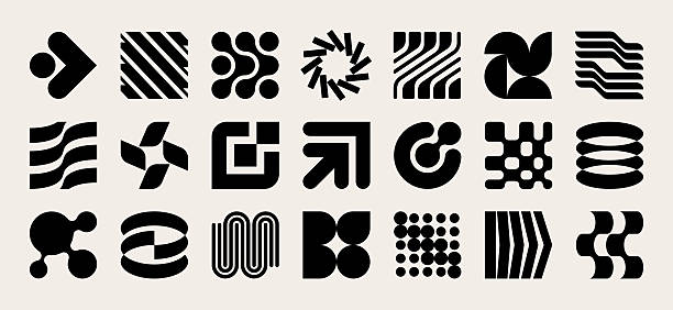 Abstract geometric graphic elements. Geometric logo design elements.