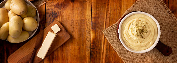Mashed potatoes recipe panoramic image