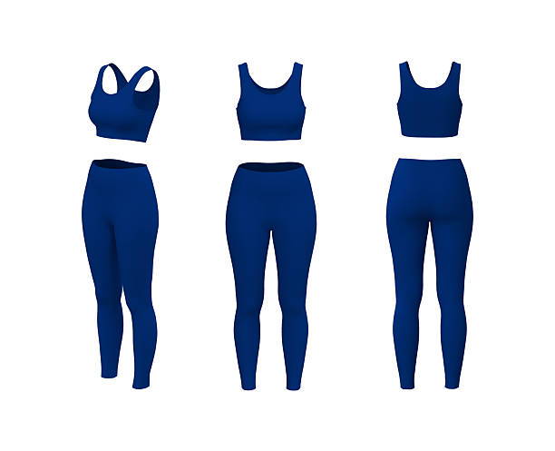 istock Women’s Crop Tank and Leggings Workout Set. Front, Side, Back view 2248024068