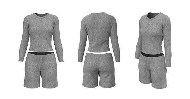 istock Women’s Slim Fit Long Sleeve T-Shirt and Drawstring Shorts Active Set 2248024493