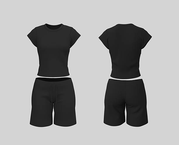 istock Women’s Slim Fit Short Sleeve T-Shirt and Drawstring Shorts Active Set 2248025399