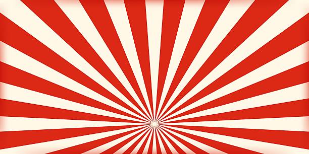istock Striped retro circus banner empty central space for headline. Vintage design for poster template, magic show, theatre, attractions, carnival events. Horizontal vector illustration red beige colors 2248026981