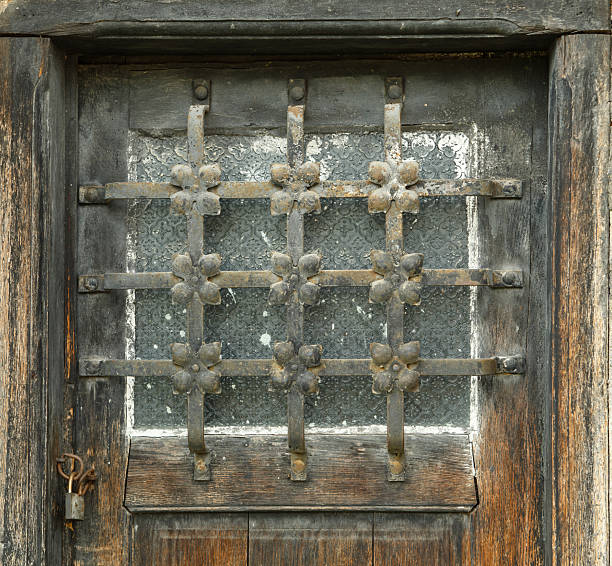 istock Wood and Wrought Iron Door 2248027788