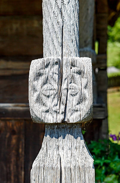 istock Traditional carved wooden pillar 2248027837