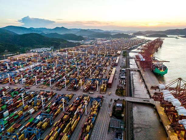 istock Vast Container Port Terminal Under Golden Sunset 2248028426