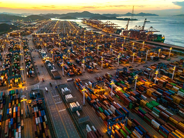 istock Vast Container Port Terminal Under Golden Sunset 2248028535
