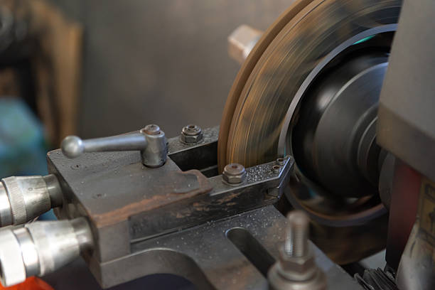 istock Checking car brake system for repair at car garage 2248029030