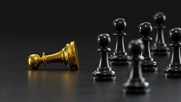 istock Golden Chess Leads Black Pawns: Embodying Versatile Power & Strategic Victory 2248035607