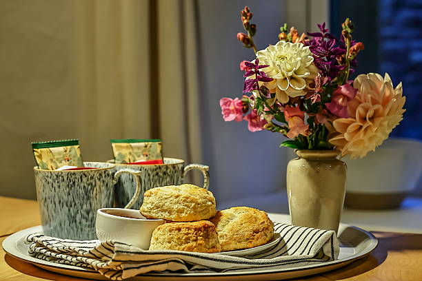 istock A still life with flowers and baked goods. 2248043645