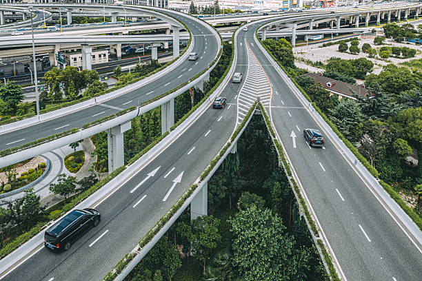 istock Highway junction from direct above aerial view 2248052898