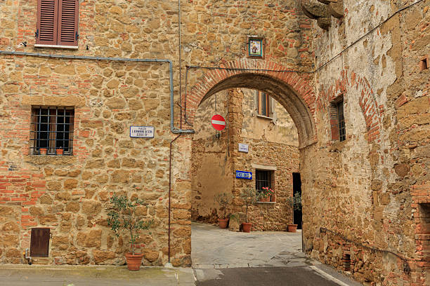 Castelmuzio medieval alley in Tuscany