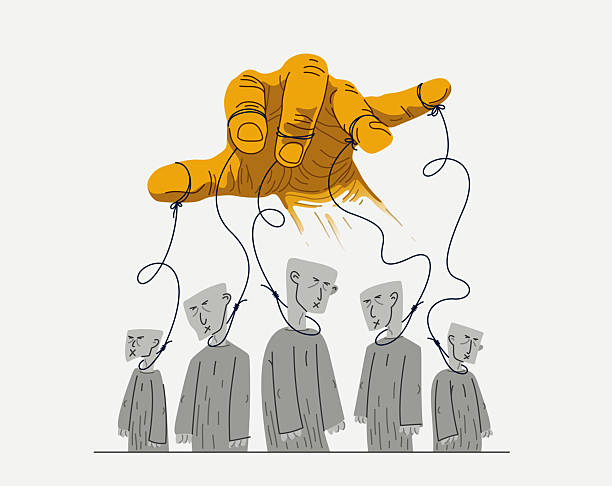 istock Hand of a toxic manipulator controls his victims, social zombies 2248061095